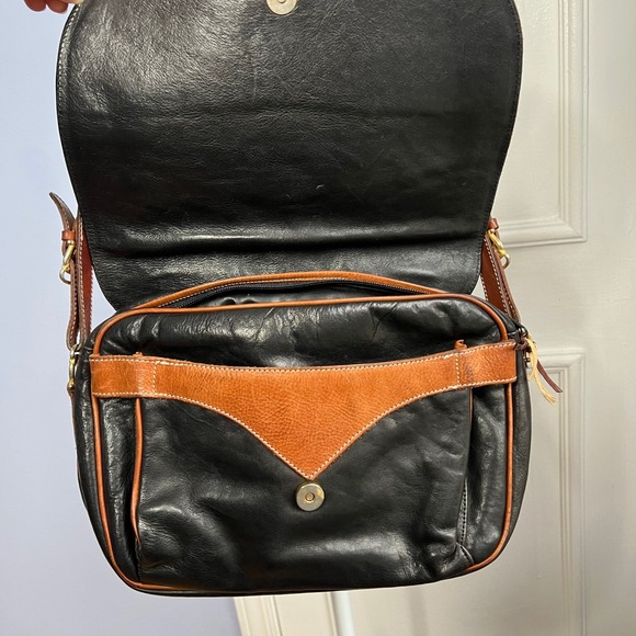 Vintage Pollini Italian Leather Crossbody Bag‎ Purse Classic Brown Black 12x7x4 - Picture 15 of 15